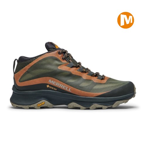 Merrell Moab Speed Mid GORE-TEX Wanderschuhe Herren Olivgrün/Orange [DE-ERKBM]